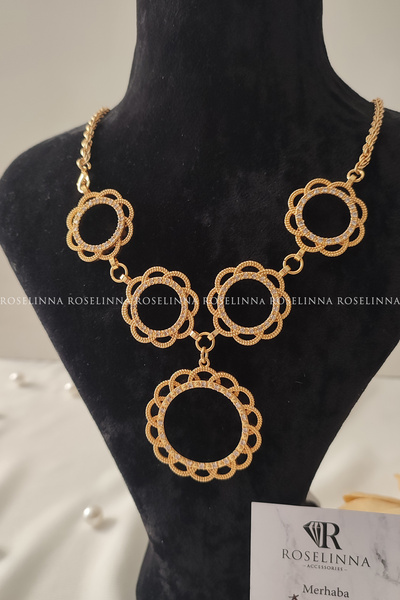 ROSELİNNA 4 Çeyrek 1 Tam Altınlı Çelik Zincirli Kolye, Çeyrek Altınlı Kolye, ...