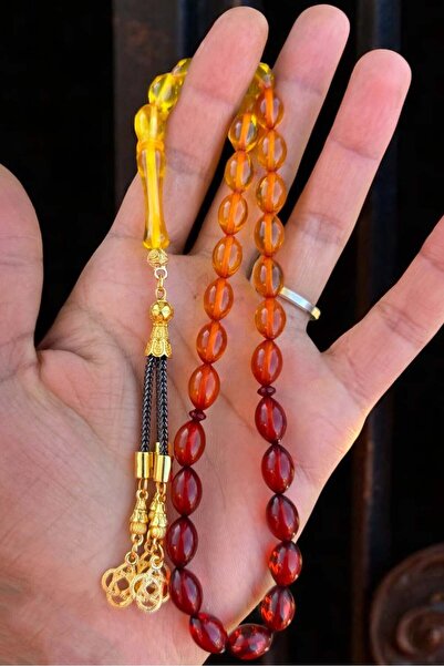 Atolyezone Kehribar Tesbih Karınca Fosilli Toz Kehribar Tesbih