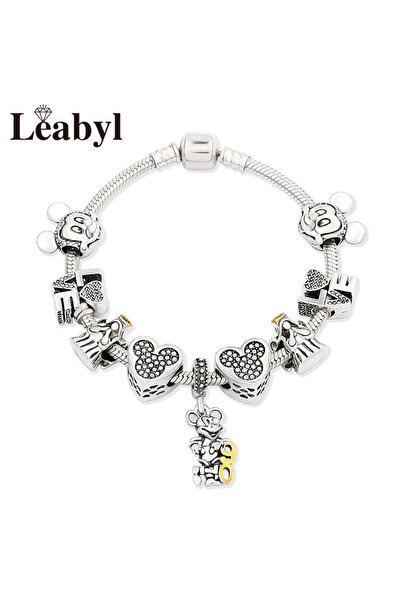 Choice سوار ديزني ميكي ميني ماوس من الكريستال الوردي اللطيف بطول 17 سم (6.7 ب...