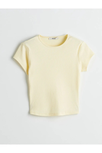 LC Waikiki Xside Sari Crew Neck Textured Women's Crop