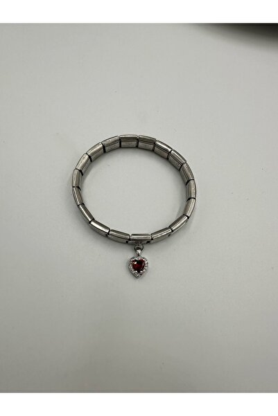 Lav Aksesuar قلب سوليتير سوار الصلب الإيطالي