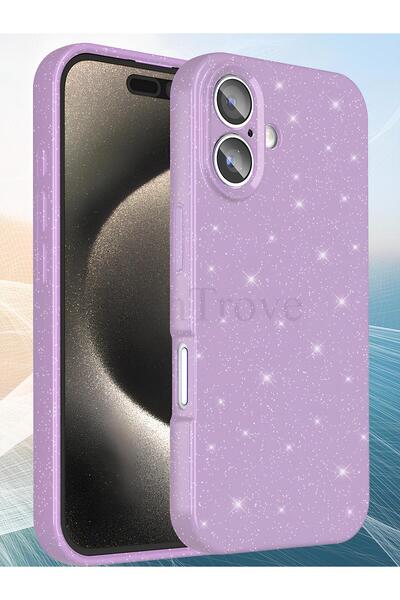 Hatreds Apple iPhone 16 Plus Kılıf Kamera Korumalı Parlak Simli Lüks Kapak - ...