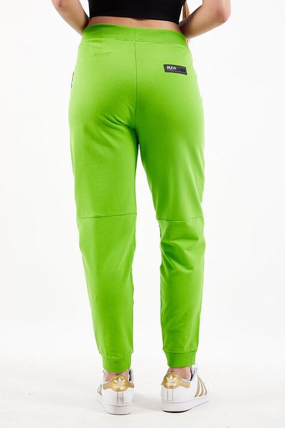 Plein Sport Women Sportswear Fit Brand Logo Training Pants, Lime Green