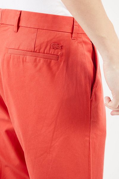 Lacoste Men Custom Slim Fit Solid Chino, Dark Coral