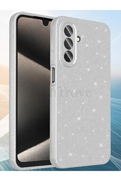 Hatreds Samsung Galaxy A26 Kılıf Kamera Korumalı Parlak Simli Lüks Kapak - Gümüş