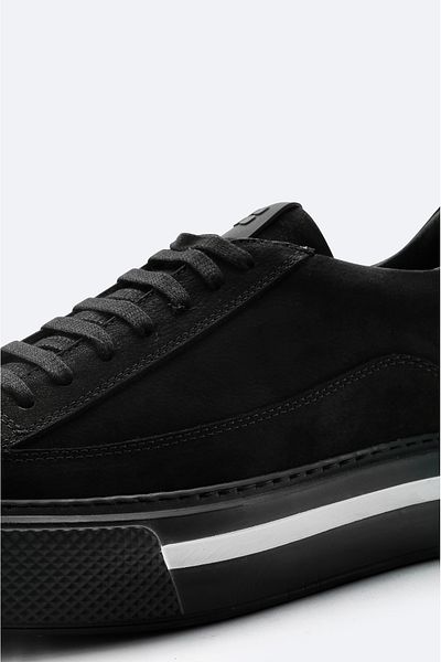 Avva Men's Black 100% Leather Laced Flexible Sole Casual Shoes A42Y8001