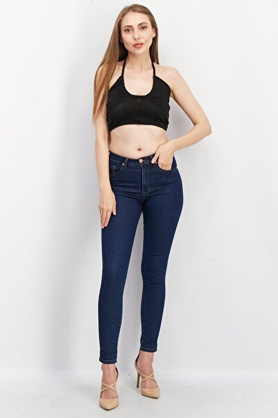 Don't Call Me Jennyfer Women Halter Neck Sleeveless Textured Top, Black