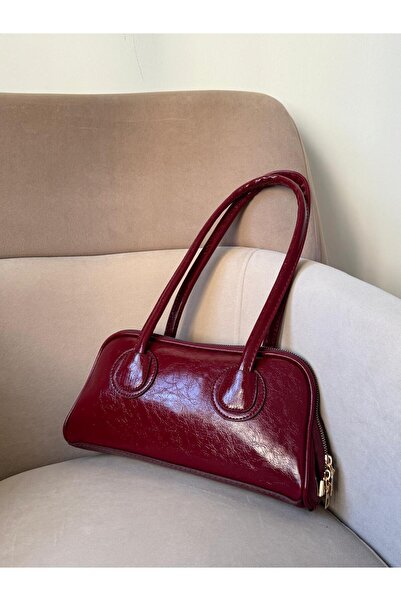 Moda Sekiz Geantă de umăr bagheta din piele lacuită