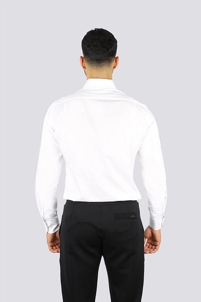 PAUL&SHARK Men's 100% Cotton Regular Cut Sleeve Printed Long Sleeve White Shirt 25413538 -010