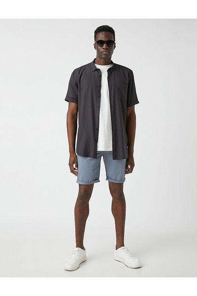 Koton Gabardine-Shorts mit mehrlagigem Bein