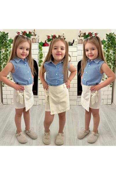 KOKOŞ BEBEK Cămașă Pantaloni Fusta Set Fată |   2/10 de ani