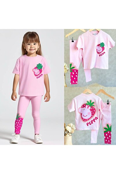 KOKOŞ BEBEK Peppa Leggings Girl Set |   Between 3/8 Years