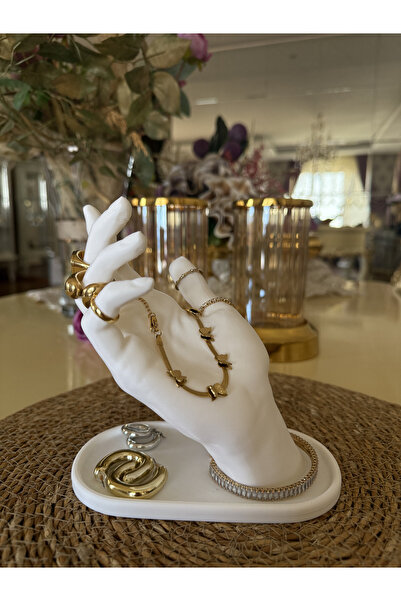 shop Organizator de bijuterii în formă de mână Suport pentru inele 3D și tavă...