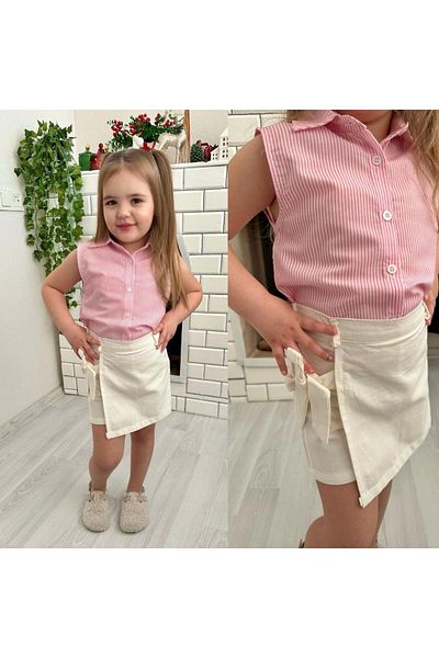 KOKOŞ BEBEK Girl's Set in Shirts: Skirt and Pants
