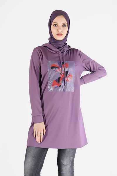 Alvina PUL EMBROIDERY DETAILED HOODED TUNIC 42370
