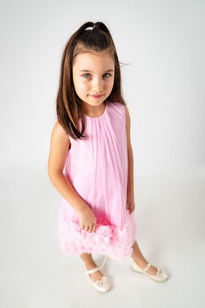Minigimin Cicileri Pink Miniğimin Tulle Frill Dress Ellebizi and Bag Taki