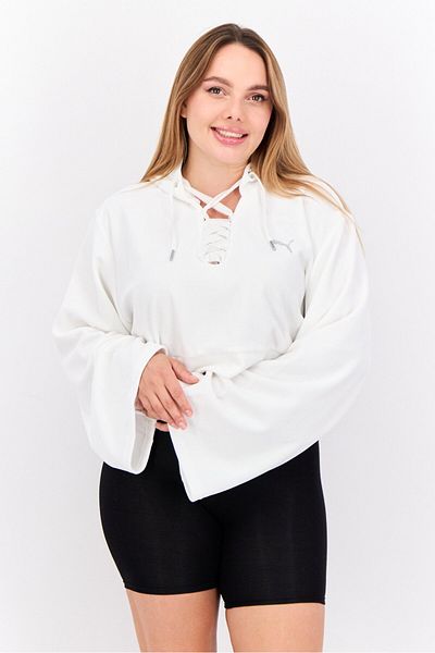 Puma Women Sportswear Fit Long Sleeves Outdoor Sweatshirts, White