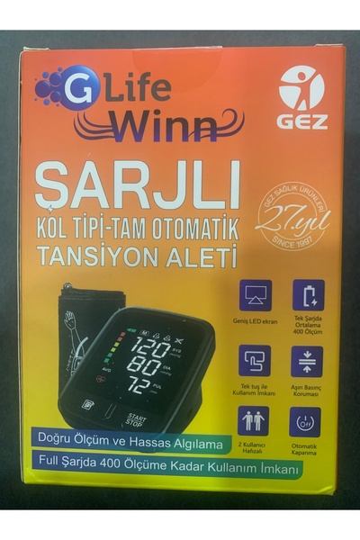 G-LIFE G LİFE WİNN ŞARJLI KOLDAN ÖLÇER TAM OTOMATİK TANSİYON ALETİ