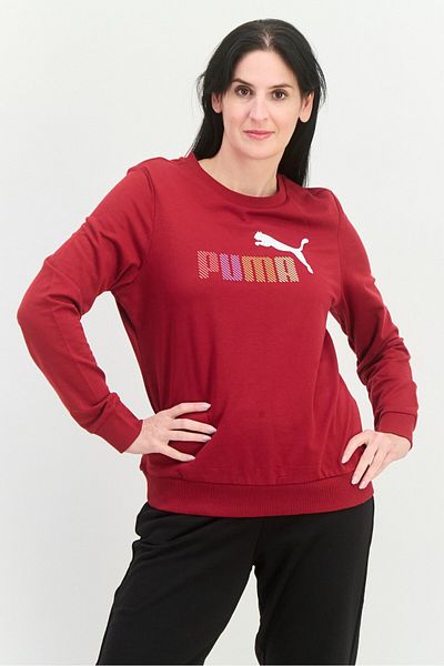 Puma Women Sportswear Fit Long Sleeves Outdoors Sweatshirt, Maroon