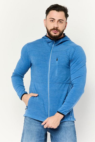 motion Men Hooded Long Sleeve Brand Logo Sweatshirt, Blue