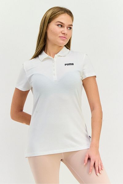 Puma Women Regular Fit Brand Logo Short Sleeves Outdoor Polo Shirt, White