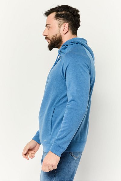 motion Men Brand Logo Long Sleeves Hooded Sweatshirts, Blue