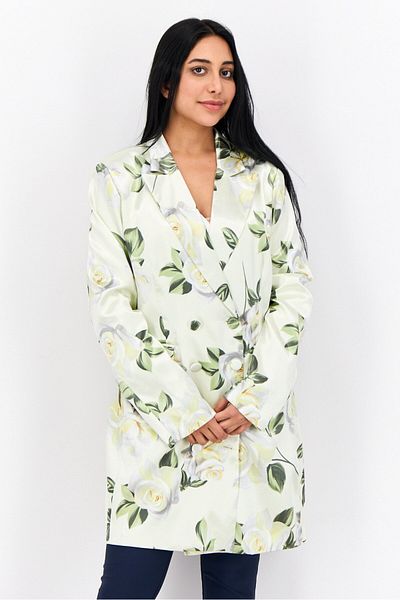 Liquorish Women Regular Fit Floral Print Casual Blazer, Multicolor