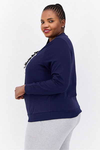 Puma Women Regular Fit Long Sleeves Outdoor Sweatshirt, Navy
