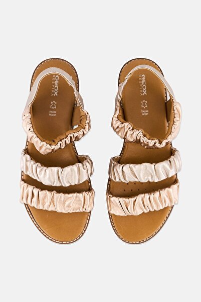 Geox Women Slingback Leather Sandal, Rose Gold