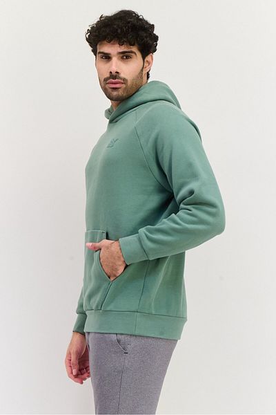 Puma Men Relaxed Fit Brand Logo Outdoor Hoodies, Eucalyptus