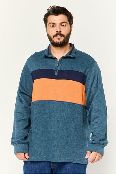 Club Room Men High Neck Long Sleeves Color Block Sweater, Blue