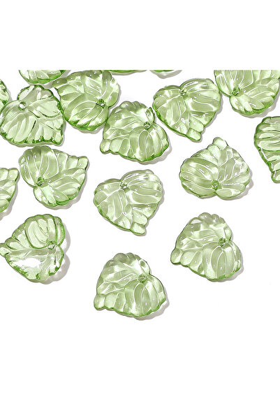 Choice 10PCS 03LGN 10/50Pcs Acrylic Mini Tree Leaf Beads Unique Loose Beads Handmade DIY Making Jewelry Ear