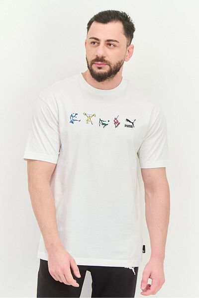 Puma Men Relaxed Fit Short Sleeve Outdoor T-shirts, White