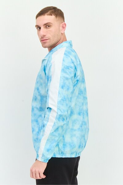 Puma Men Sportswear Fit Long Sleeve Training Jacket, Aqua Blue/White