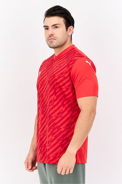 Puma Men Sportswear Fit Short Sleeve Training T Shirt, Red/White