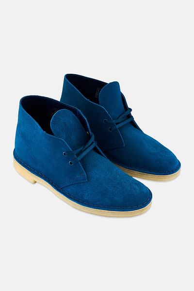CLARKS Men Desert Lace Up Boots, Teal Blue