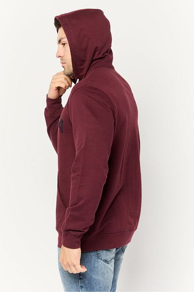 Nautica Men Hooded Embroidered Long Sleeves Sweatshirt, Maroon