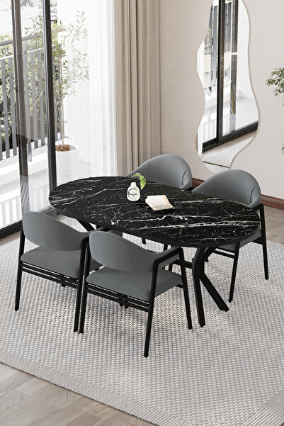 BY ORHAN GÜZEL Mutfak Masası Takımı 4 Ve 6 Kişilik Masa Takımı Hayal Serisi M...