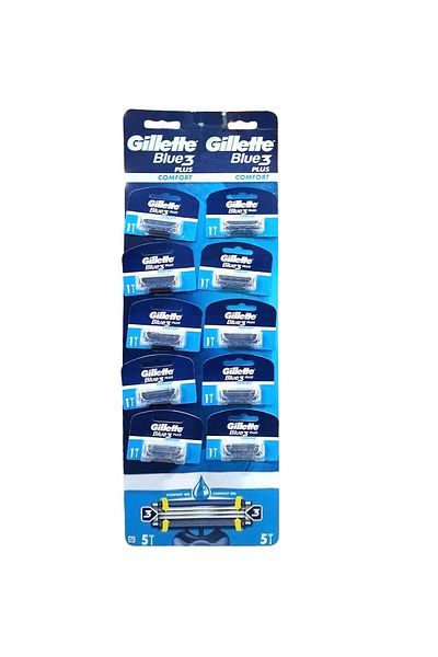 Gillette Blue 3 Shaving Blades 10-Piece Color Card Comfort Plus