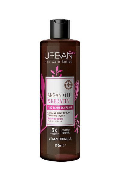 Urban Care Argan Oil & Keratin Nourishing and Anti-Breakage Hair Care Shampoo-350 Ml-Vegan X3