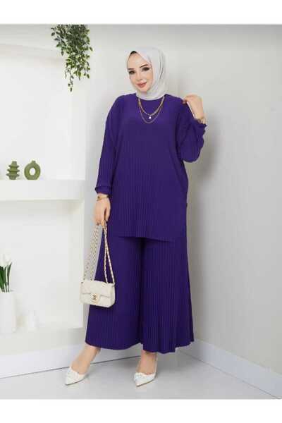 ECK MODA Set de damă Sandy Lycra Flexible Pliat Material Partea Inferioară Sus