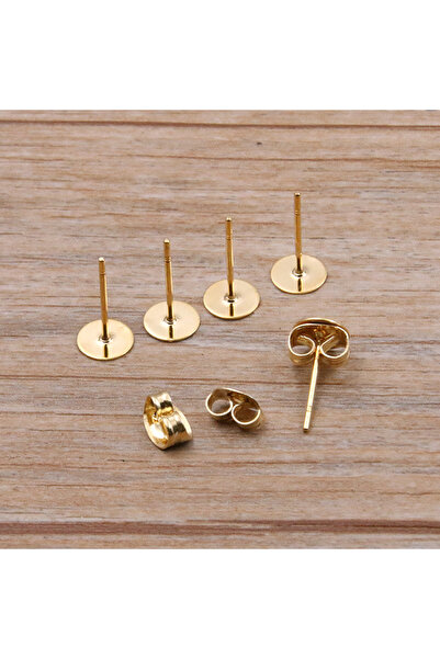 Choice 6 مم - 50 قطعة 50-100 قطعة أقراط من الفولاذ المقاوم للصدأ بلونين بقاعد...