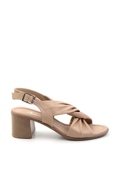 Bambi Beige Leather Women's Sandals K 05040030003