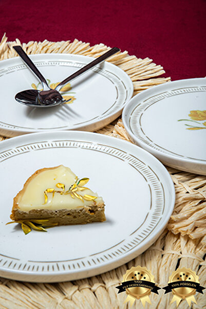 Heda Porselen Mimosa Set of 6 Porcelain Cake Plates