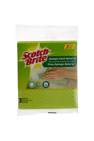 3M ScotchBrite Natural Sponge Cloth (3 Pieces)