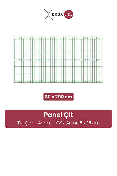 ERSA DEMİR ÇELİK Panel Tel Çit 5 X 15 Cm Göz Aralıklı 80 Cm Yükseklik En 2 Mt...
