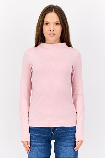 Esprit Women Boat Neck Long Sleeves Solid Top, Peach