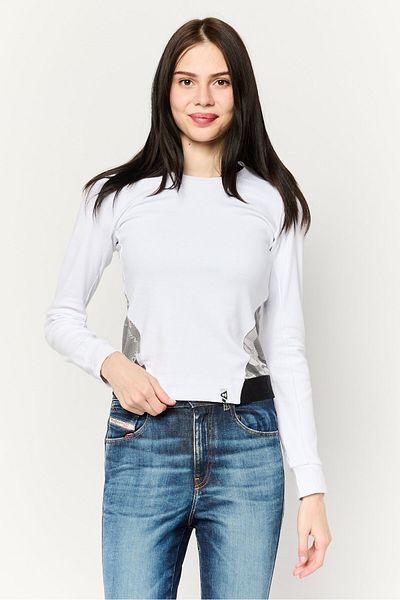 Aape By A Bathing Ape Women Crew Neck Long Sleeve Brand Logo Sweatshirts, White