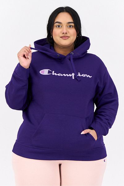 Champion Women Plus Size Long Sleeves Outdoor Sweatshirt, Purple