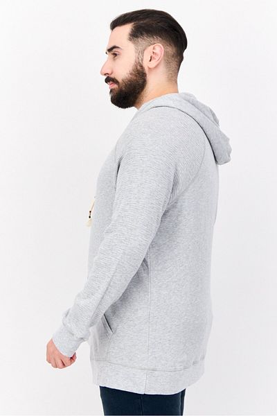True Grit Men Hooded Heather Long Sleeve Sweatshirt, Grey